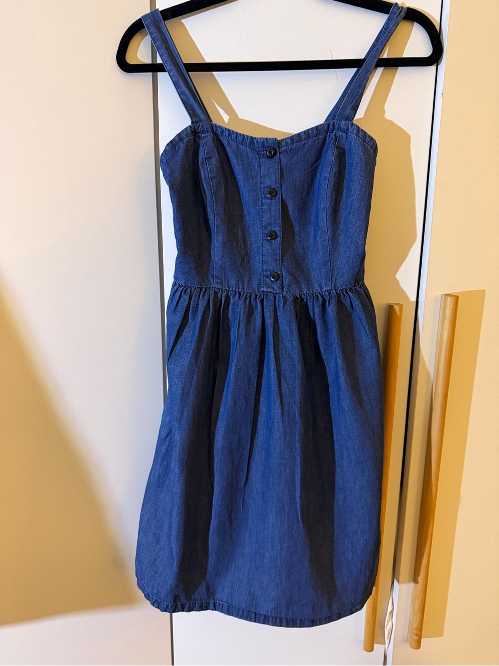 Vans Denim-Style Blue Button-Front Casual Sundress